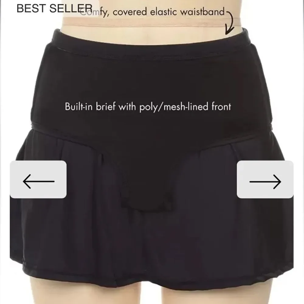 FULLFITALL - Side Slit Swim Skirt Black 22 NWT‎